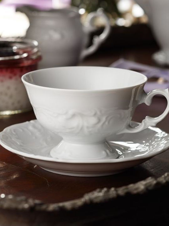 Kristoff Fiorina Tea Set with Cup Porcelain White 1200ml 27pcs