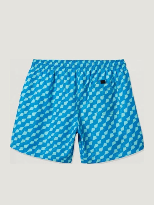 Men's Swimwear Blue Shorts with Patterns