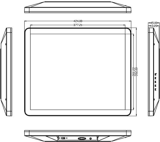 TE Tameiaki Express POS-Monitore 19" LED
