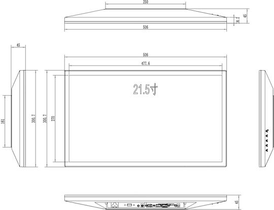 TE Tameiaki Express POS-Monitore 21,5 Zoll LED