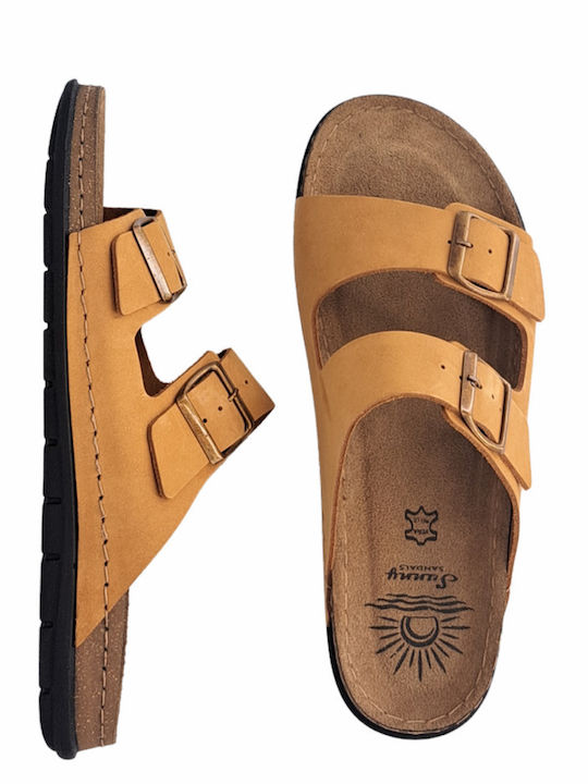 Leder Herrensandalen in Braun Farbe ETTORE-50902KM