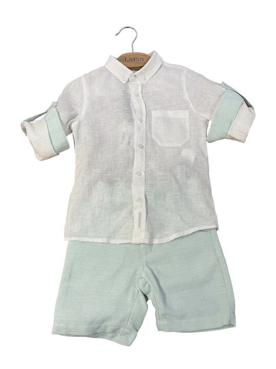 Lapin Baptism Suit For Boy Linen White