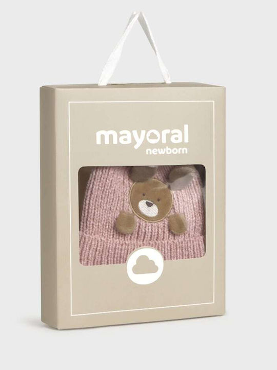Set Kids Beanie with Socks Knitted Pink for Newborn