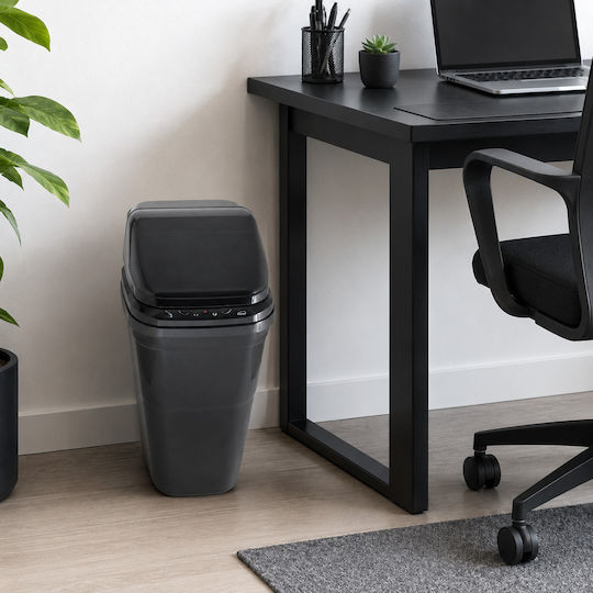 MRShome Plastic Waste Bin with Sensor Black 14lt