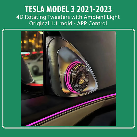 Digital Iq Ambient Ts 3922 Tesla Model Y Mod 2021-2024 Ambient Light 4d Rotating Tweeters