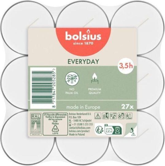 Bolsius Candles Tejas 27 Pieces White