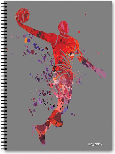 WhyNote Spirale Schulheft Geregelt B5 4 Schulfachhefte (Verschiedene Designs)