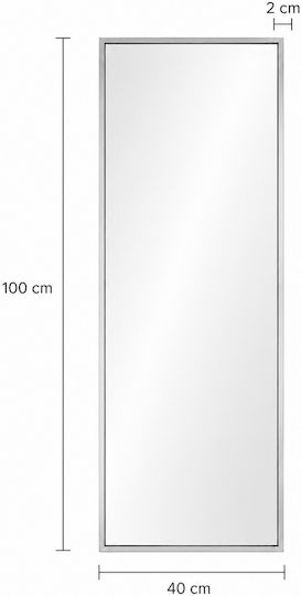 MRShome Wandspiegel mit Silbernem Rahmen 100x40cm