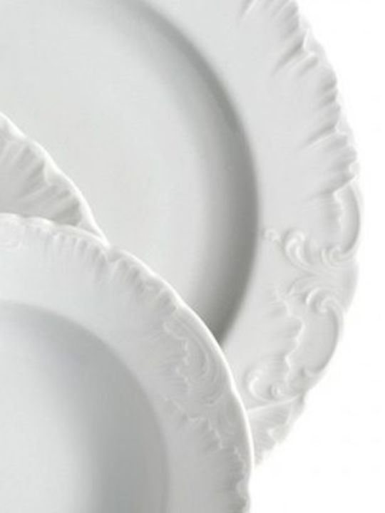 Emfasi Rococo White Porcelain Dinnerware Set 27pcs