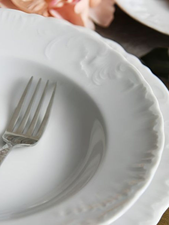 Emfasi Rococo White Porcelain Dinnerware Set 27pcs