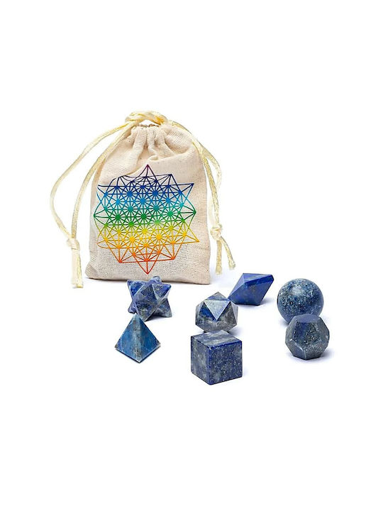 Set Sacru De Geometrie Cu Pietre Semiprețioase Lapis Lazuli 7 Bucăți
