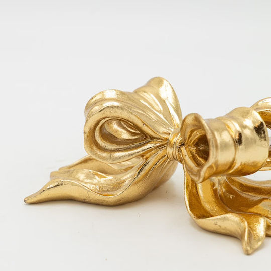 Gold Bow Polyresin 18x10x6.5cm Estheti 819-01424