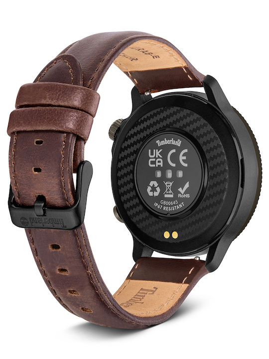 Timberland Digital Herrenuhr 48mm Batterie mit Lederriemen