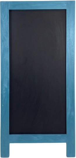 Wooden Heavy Duty Chalk Board 17kg 65x140cm Double Sided Blue