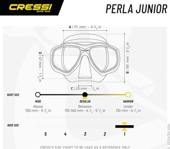 CressiSub Perla Jr + Mini Island Combo Mască de Scufundare din Silicon cu Snorkel pentru Copii Clear / Pink