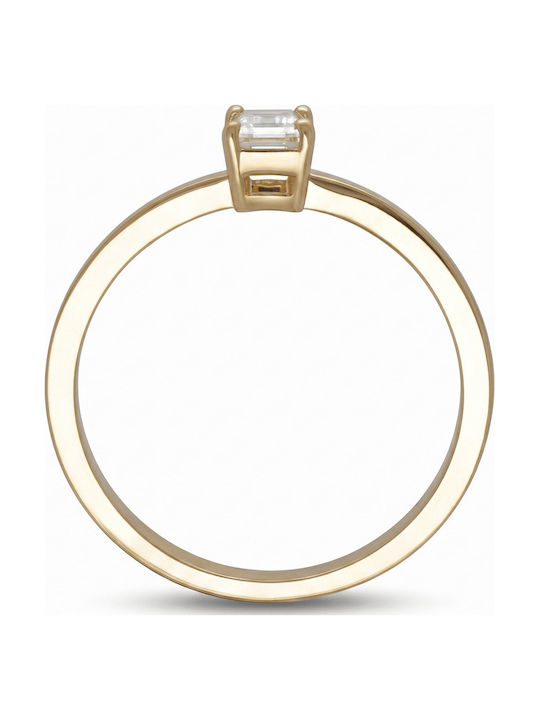 Kiriakos Gofas Single Stone Ring In 18K Gold With Diamond Kiriakos Gofas Single Stone Ring In 18K Gold With Diamond