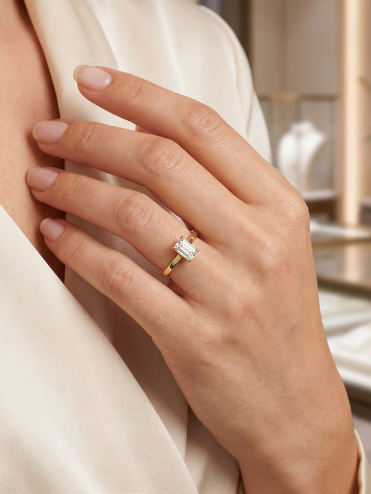 Kiriakos Gofas Single Stone Ring In 18K Gold With Diamond