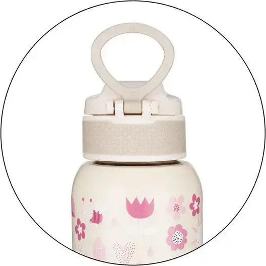 Petite & Mars Sticlă Pentru Copii Termos Din Oțel Inoxidabil Cu Pai Bej 350ml