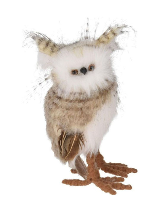 Christmas Plastic Owl Figure Brown Length 9cm