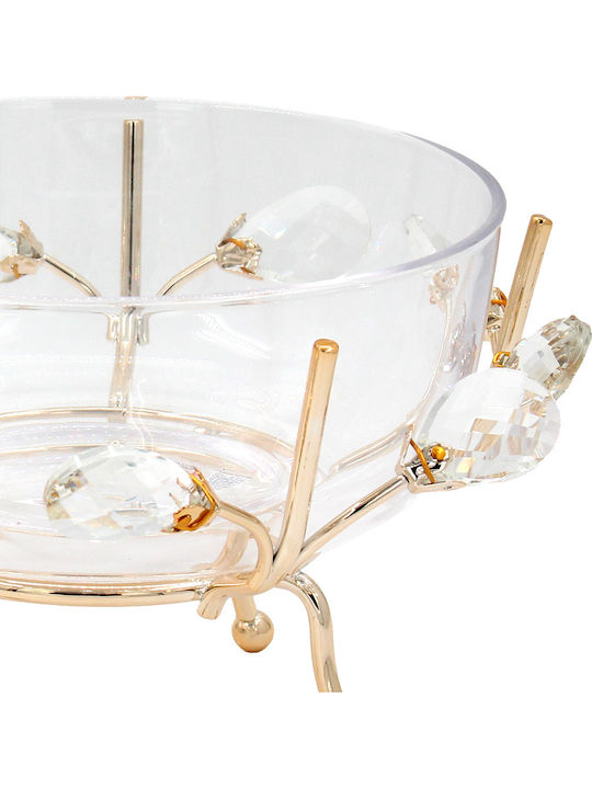 Keskor Decorative Glass Gold Platter 21x21x13cm