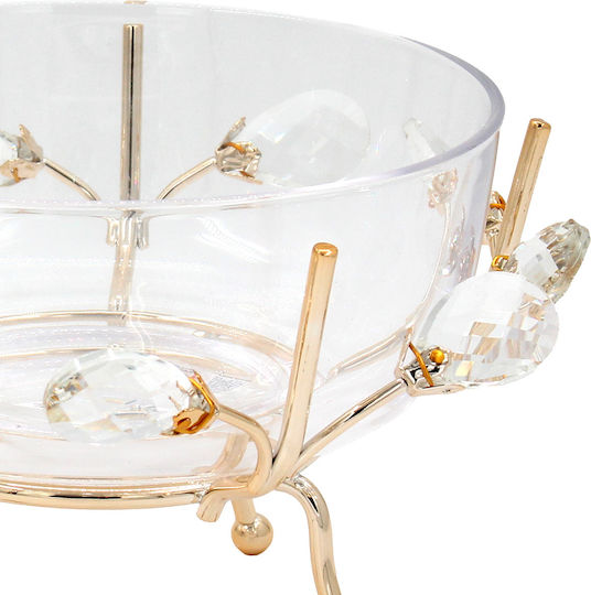 Keskor Decorative Glass Gold Platter 21x21x13cm
