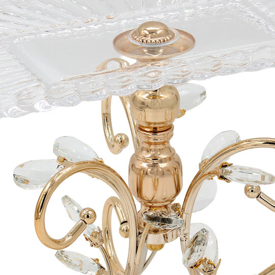Keskor Decorative Glass Gold Platter 30x16x20cm