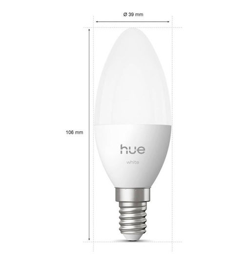 Philips Smart Bulb Hue LED 5.5W for E14 Socket Warm White 470lm Dimmable