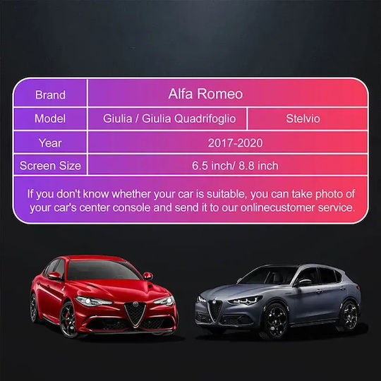 Digital IQ Ηχοσύστημα Αυτοκινήτου για Suzuki Swift Skoda Superb Alfa Romeo Giulia / Stelvio Chrysler Vision 2015-2026 (Bluetooth/USB/WiFi/GPS/Apple-Carplay/Android-Auto)