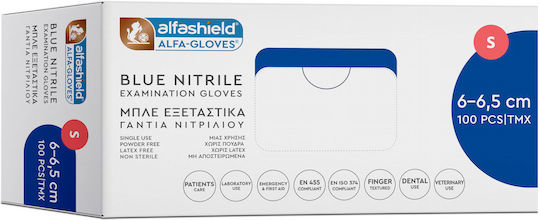 Karabinis Medical Alfashield Alfa Gloves Гащеризони Нитрил Без прах в Син цвят 100бр