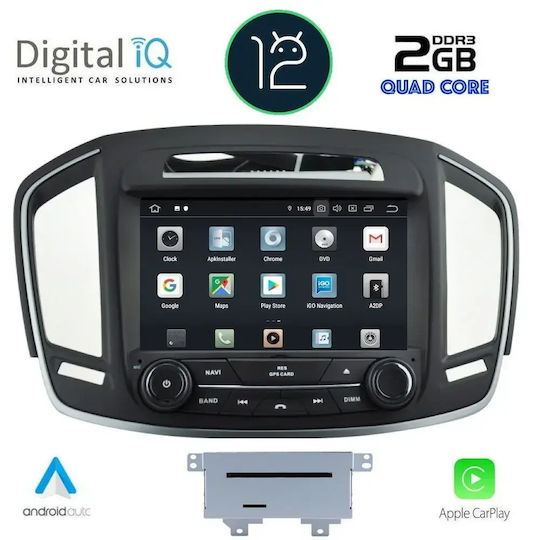 Digital IQ Car Audio System for Opel Insignia 2013-2018 (Bluetooth/USB/WiFi/GPS/Apple CarPlay/Android Auto) with 8" Touch Screen
