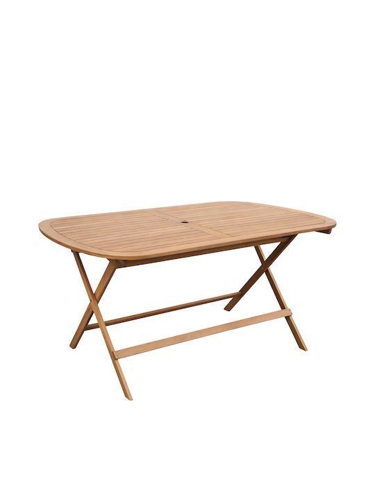 Foldable Outdoor Wooden Table Filly Natural 160x85x74cm