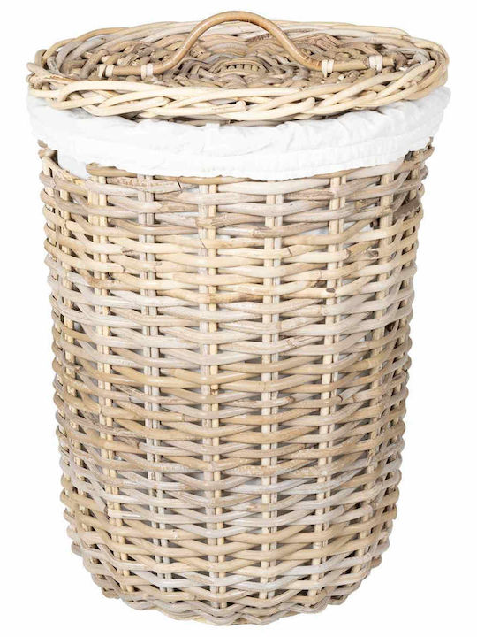 vidaXL Laundry Basket Wicker with Lid Gray