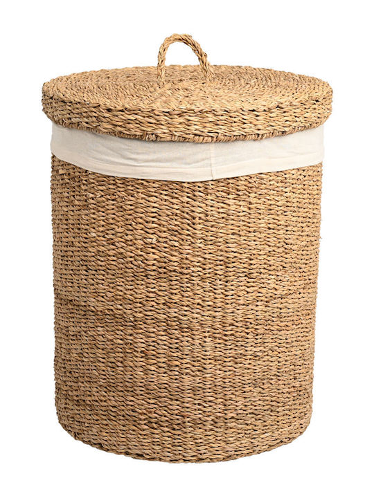 Estia Laundry Basket Wicker with Lid Beige