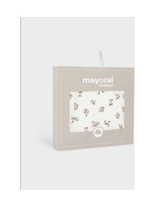 Mayoral Baby Bathrobe with Hood Grey