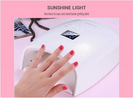 Rechargeable Nail Polish Curing Lamp UV / LED Battery 66W White
