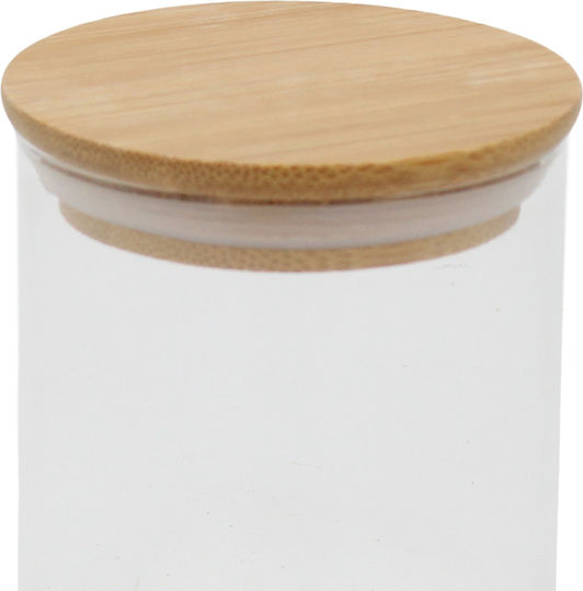 Glass Storage Jar 200 Ml Φ6,5x8,5 Cm Wooden Lid Keskor 62576