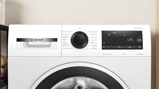 Bosch Πλυντήριο Ρούχων 9kg με Τεχνολογία Ατμού 1400 Στροφών Iron Assist WGG244ZEGR