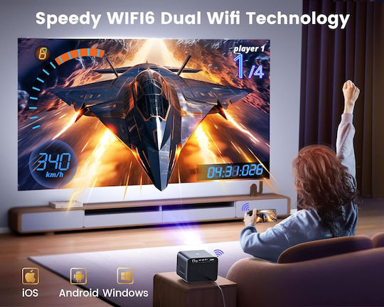 Wimius K9 Mini Projector LCD Full HD with Wi-Fi and Built-in Speakers