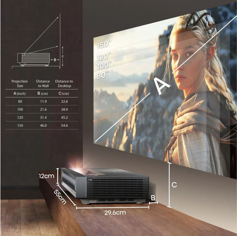 Hisense Projector DLP 4K Ultra HD Laser με Wi-Fi και Ενσωματωμένα Ηχεία PX3-PRO