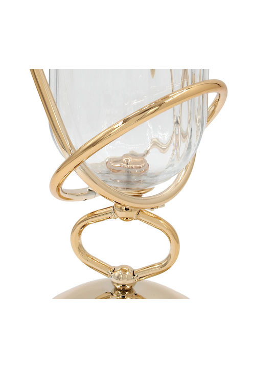 Glass Sweet Jar Φ13x39 With Gold Base Keskor 43352