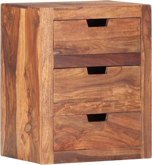 Нощно Шкафче Дървено Бежово 40x30x50см