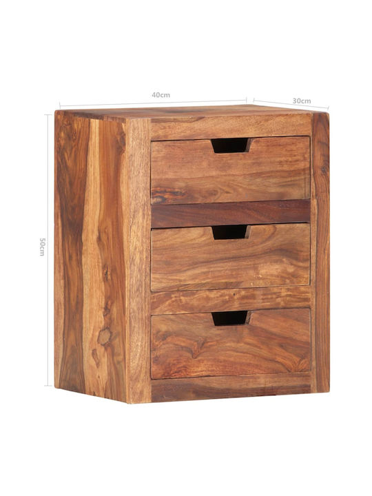 Wooden Beige Bedside Table 40x30x50cm