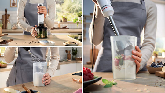 Bosch Serie 4 Handmixer mit Inox-Stab 800W Weiß