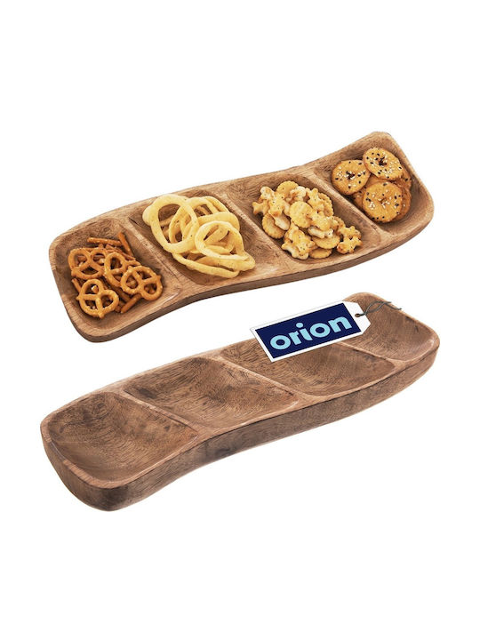 Orion Hölzernes Dessert Turm Ständer & Tabletts Beige Ø35xH4cm P11xB11xH4cm
