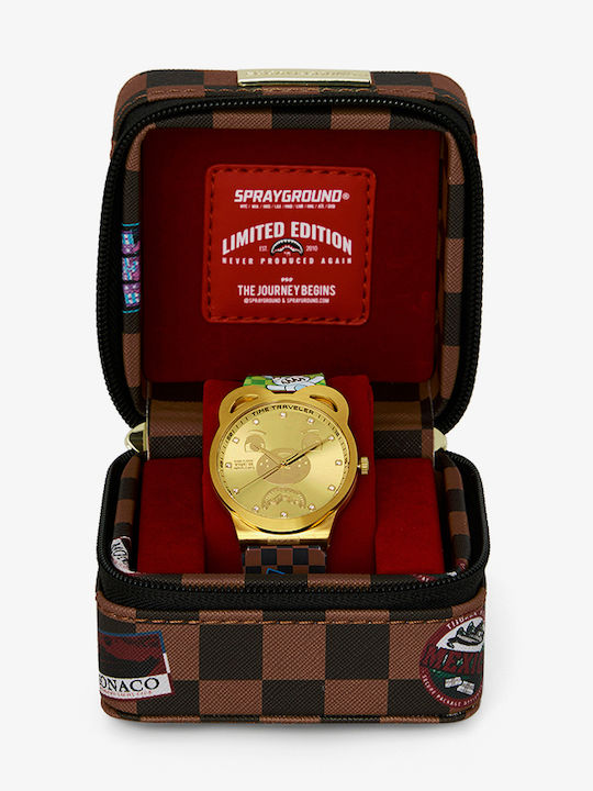 Sprayground Дамски Часовник Кварцов с Кафява Метална Верижка