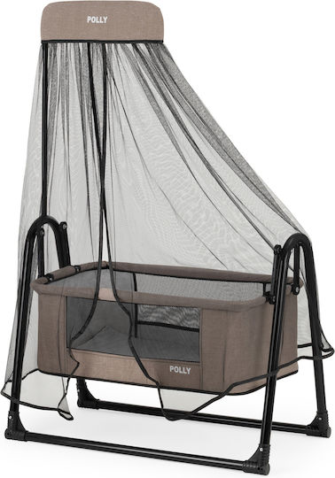 SteweHome Babywiege mit Matratze und Rädern Braun