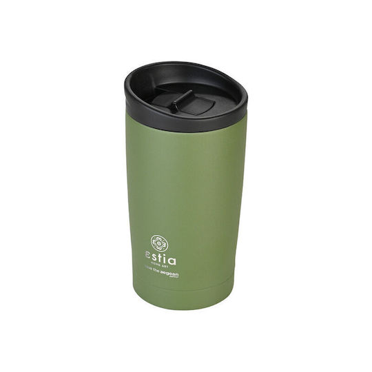 Estia Travel Mug Save The Aegean Recyclable Thermos Cup Stainless Steel BPA Free 350ml Forest Spirit