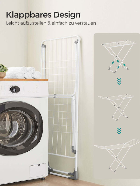 Songmics Folding Floor Plastic Clothes Drying Rack 50x182cm