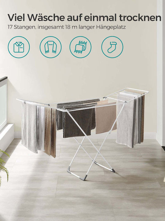 Songmics Folding Floor Plastic Clothes Drying Rack 50x182cm