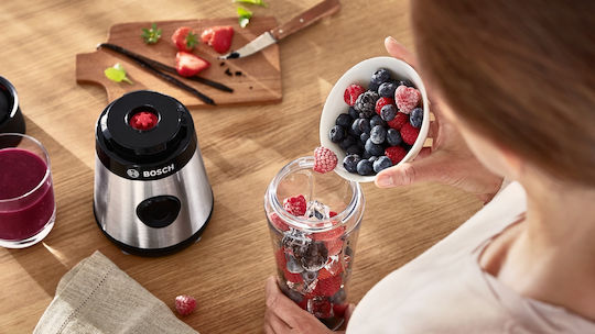Bosch Serie 2 Μπλέντερ με Κανάτα Tritan 600 ml 450W Inox